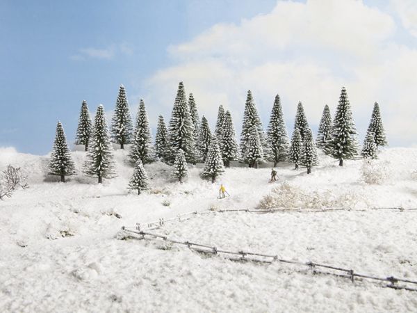 Noch 26828 H0,TT Schneetannen, 25 Stück, 5 - 14 cm hoch