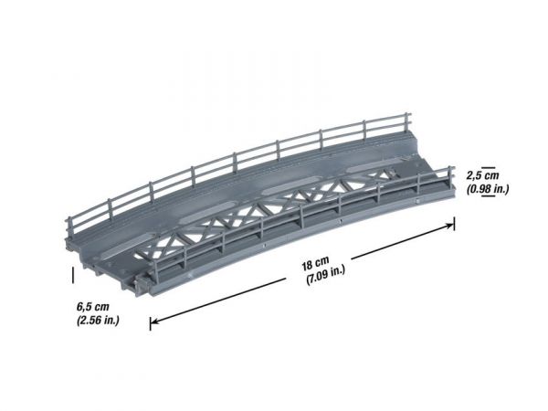 Noch 21350 H0 Brücken Fahrbahn gebogen 180x65x24 mm Rad