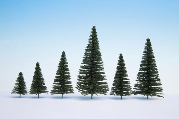 Noch 26930 H0,TT Stecktannen, 10 Stück, 5 - 14 cm hoch